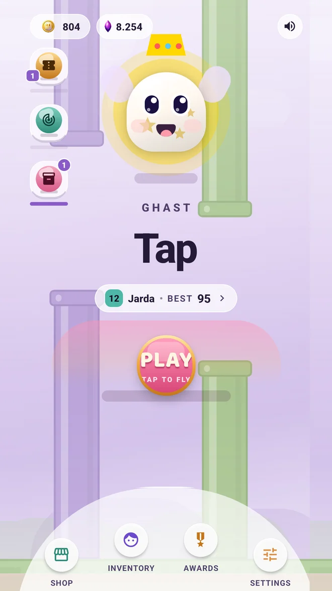 Ghast Tap main menu